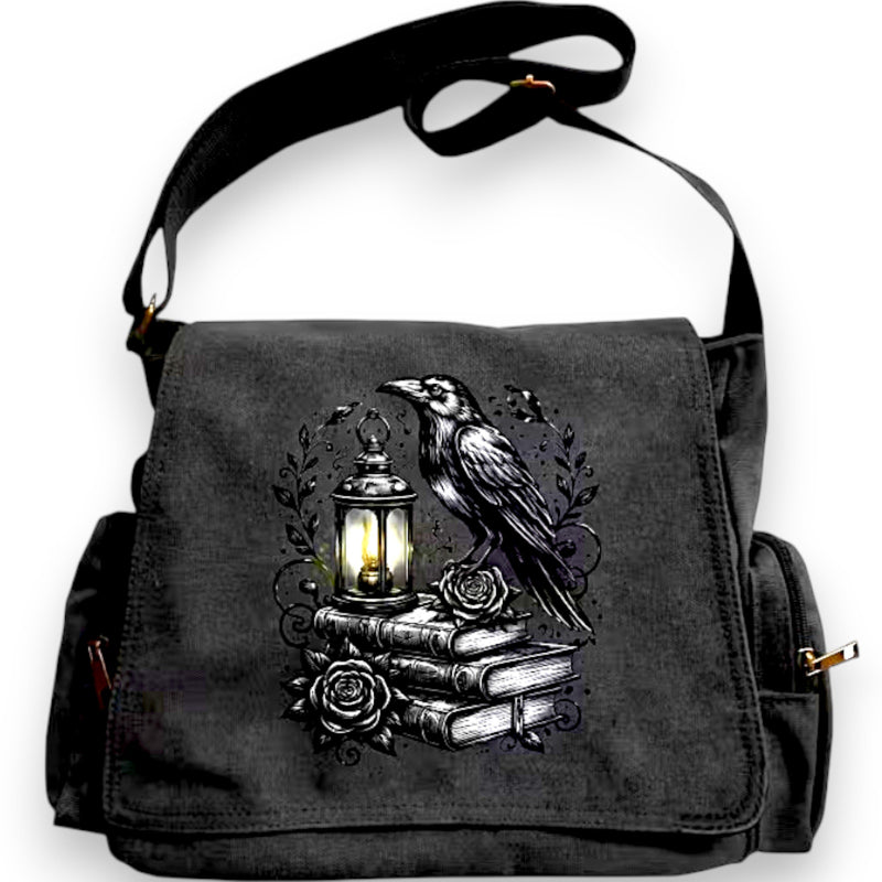 Gothic Raven Crossbody Bag Black Punk Crow Purse Alt Fashion Edgy Purse