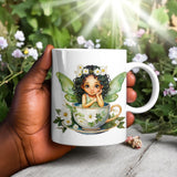 Green Fairy Teacup Mug – 11oz/15oz Microwave & Dishwasher Safe – Gift Mug