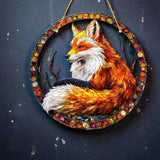 Fox Suncatcher Window Glass Stained Acrylic Hanging Decor Suncatcher, Gift Home