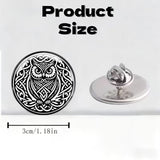 Celtic Owl Totem Brooch Pin Stainless Steel Viking Gothic 1.18 Inch