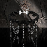 Women's Gothic Lace Choker Necklace Black Punk Collar for Halloween Style
