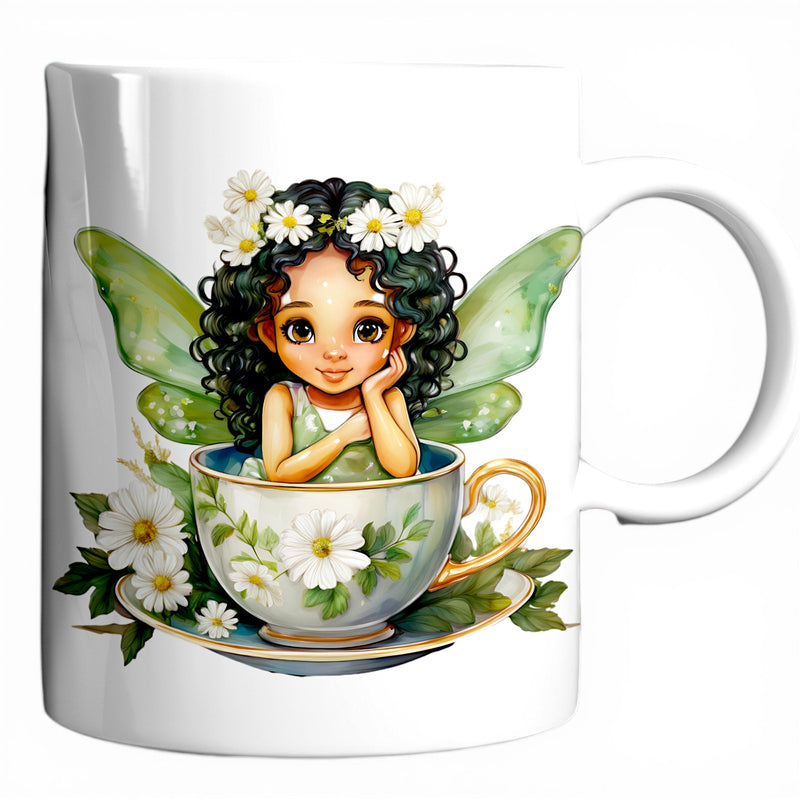Green Fairy Teacup Mug – 11oz/15oz Microwave & Dishwasher Safe – Gift Mug