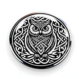 Celtic Owl Totem Brooch Pin Stainless Steel Viking Gothic 1.18 Inch