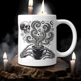 Skeleton Hands Coffee Mug 11oz 15oz Gothic Halloween Skull Coffee Cup