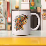Colorful Goddess Mug 11oz 15oz Boho Abstract Art Coffee Cup Fantasy Gift