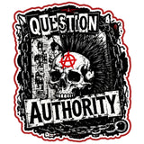 Question Authority Sticker 4 Inch Waterproof Punk Gothic Decal for Car Laptop
