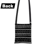 Small Canvas Crossbody Phone Bag with National Pattern for Women and Girls