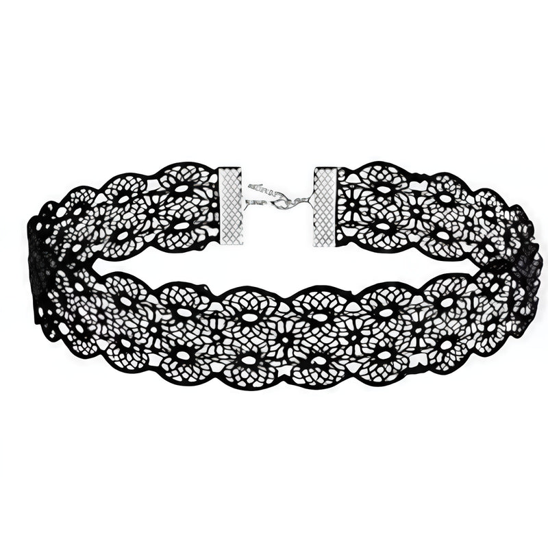 Black Gothic Lace Choker Necklace for Women Punk Floral Collar Jewelry Gift
