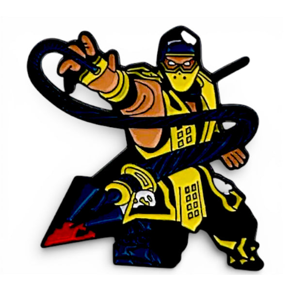 Mortal Kombat Scorpion Enamel Pin for Gamers and Cosplay Collectors 1.5"
