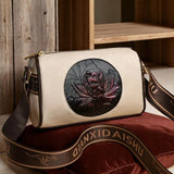Vintage Floral Crossbody Bag Women Boston Pillow Style Faux Leather Purse