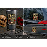 Eat The Rich 4 Inch Gothic Skull Sticker Waterproof Decal for Car Laptop