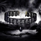 Black Lace Choker Necklace for Women, Neo-Gothic Punk Clavicle Jewelry