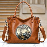 Brown Elephant Handbag Gothic Boho Crossbody Purse Large Tote Bag