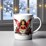 Fairy Mug 11oz 15oz Poinsettia Holly Magical Holiday Tea Cup Gift