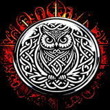 Celtic Owl Totem Brooch Pin Stainless Steel Viking Gothic 1.18 Inch