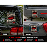 Power Corrupts Sticker 4 Inch Waterproof Gothic Punk Car Decal BOPP Design