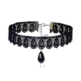 Black Lace Choker Necklace for Women, Neo-Gothic Punk Clavicle Jewelry