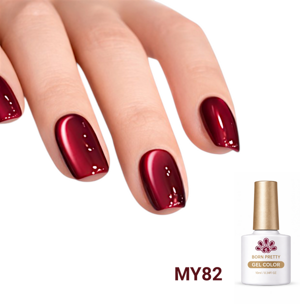 Born Pretty MY82 Berry Red Cat Eye Magnetic Gel Nail Polish 10ml Deep Crimson
