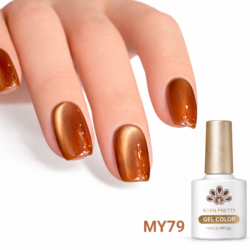 Born Pretty MY79 Caramel Cat Eye Magnetic Gel Nail Polish 10ml Glass Effect