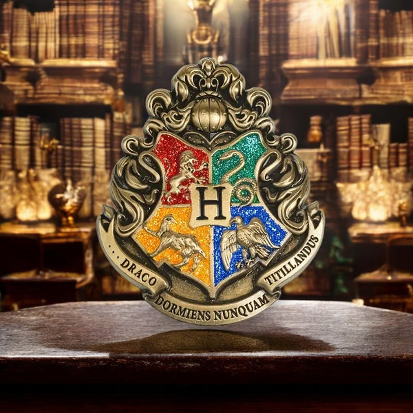 Hogwarts Crest Enamel Pin Wizard Magic School Glitter House Badge
