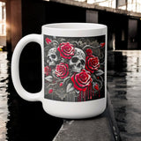 Gothic Skull Rose Mug Horror Coffee Cup Dark Fantasy Goth Gift