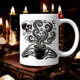 Skeleton Hands Coffee Mug 11oz 15oz Gothic Halloween Skull Coffee Cup