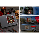 Dead Roses Society 4" BOPP Waterproof Gothic Skull Rose Decal Sticker