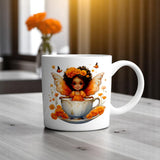Orange Fairy Butterfly Wings Ceramic Mug 11oz 15oz Fantasy Gift Drinkware