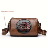 Vintage Floral Crossbody Bag for Women - Boston Pillow Style Handbag