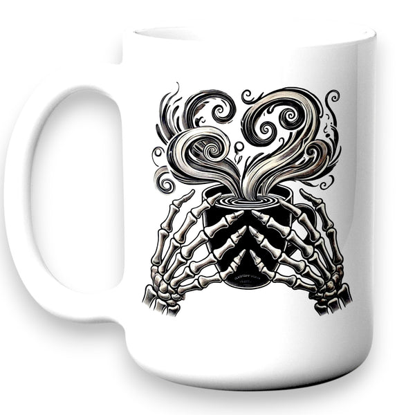 Skeleton Hands Coffee Mug 11oz 15oz Gothic Halloween Skull Coffee Cup