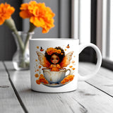 Orange Fairy Butterfly Wings Ceramic Mug 11oz 15oz Fantasy Gift Drinkware