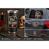 No Kings Sticker 4 Inch Waterproof Gothic Raven Skull Car Decal BOPP Art