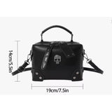 Gothic Crystal Skull Black Box Crossbody Bag Punk Alternative Handbag NEW