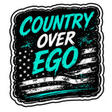 Country Over Ego 4" Waterproof Vinyl Decal Patriotic Car Sticker USA Graphic
