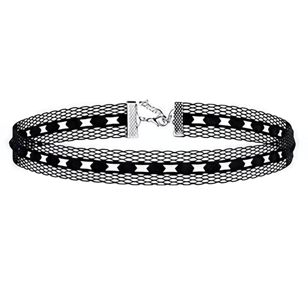 Black Lace Choker Necklace for Women, Gothic Punk Retro Jewelry Elegance