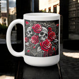 Gothic Skull Rose Mug Horror Coffee Cup Dark Fantasy Goth Gift
