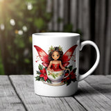 Fairy Mug 11oz 15oz Poinsettia Holly Magical Holiday Tea Cup Gift