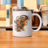Colorful Goddess Mug 11oz 15oz Boho Abstract Art Coffee Cup Fantasy Gift