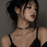 Black Lace Choker Necklace for Women, Gothic Punk Retro Jewelry Elegance