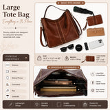 Women's Retro Punk Rivet Tote Bag and Wallet - Large Capacity Shoulder Handbag