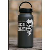 Socially Awkward Skull Sticker - 4" BOPP Dripping Goth Introvert Decal
