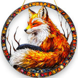 Fox Suncatcher Window Glass Stained Acrylic Hanging Decor Suncatcher, Gift Home