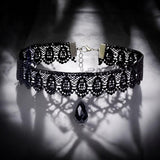 Black Lace Choker Necklace for Women, Neo-Gothic Punk Clavicle Jewelry