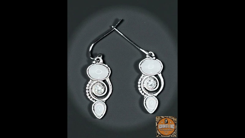 2" Silver Teardrop Filigree Earrings Boho Gothic Dangle Statement Jewelry