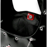 Black Gothic Crossbody Bag with Chain - Punk Rock Shoulder Purse for Women