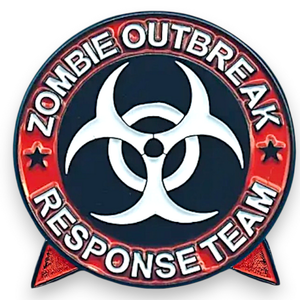 Zombie Outbreak Response Team Enamel Pin Horror Biohazard Goth Badge