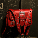 Punk Style Red Studded Shoulder Bag Alt Fashion Purse Gothic Handbag Gift