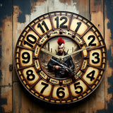 Post Apocalyptic Punk Wall Clock 8” Silent Acrylic Industrial Gothic Home Decor