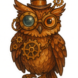 4" Steampunk Owl Sticker Decal - Clockwork Goggles Top Hat Bird -