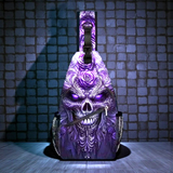 Purple Gothic Skull Sling Bag 15" Crossbody Chest Backpack with Pockets